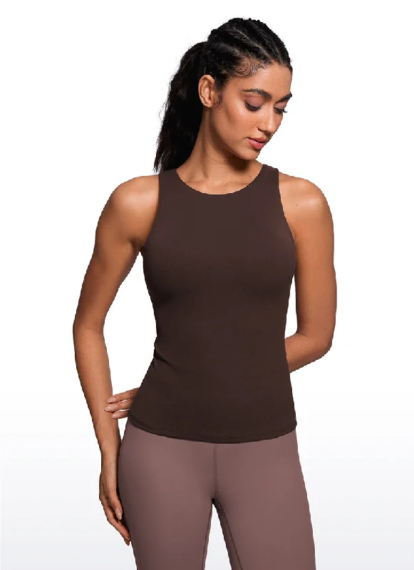 Perfect Tailoring Butterluxe Waist Length Built-in Bra Tanks High Neck