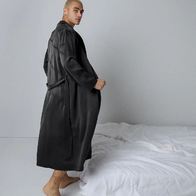 Simple Style Men's Washable Silk Robe