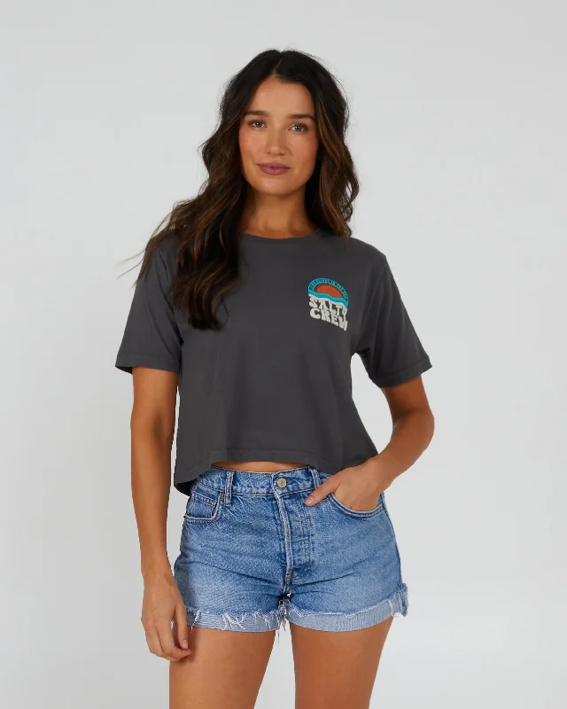 Minimal Classic Sundown Crop Tee - Charcoal