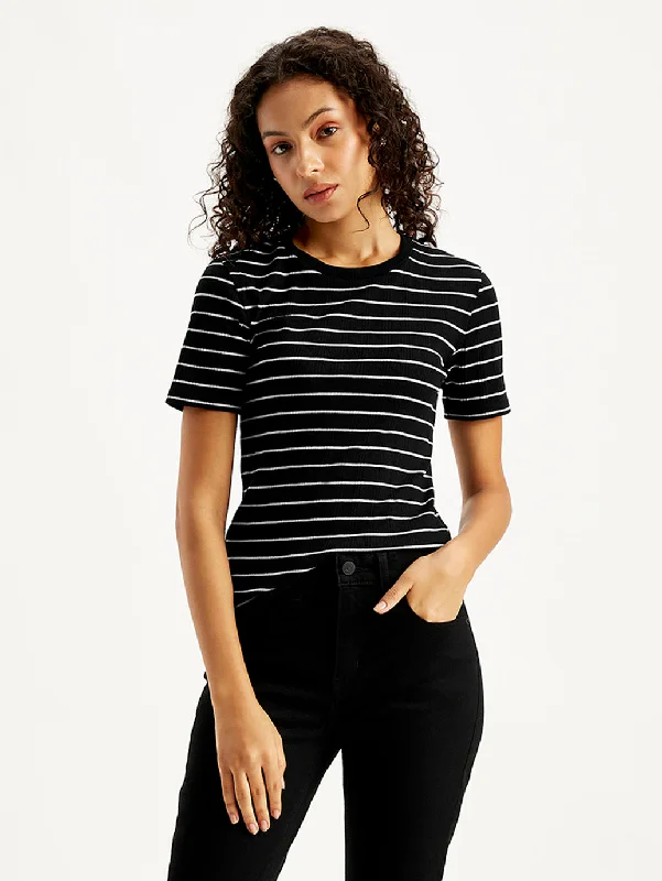 European And American Style Women's Striped Regular Fit T-Shirt
