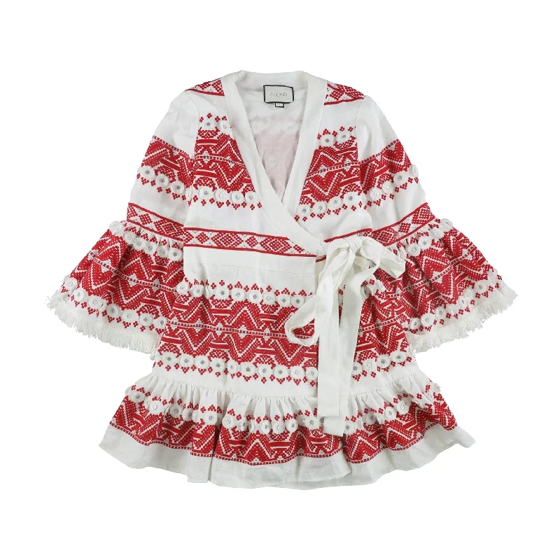 Elegant And Simple Alexis Womens Embroide, Red, Large
