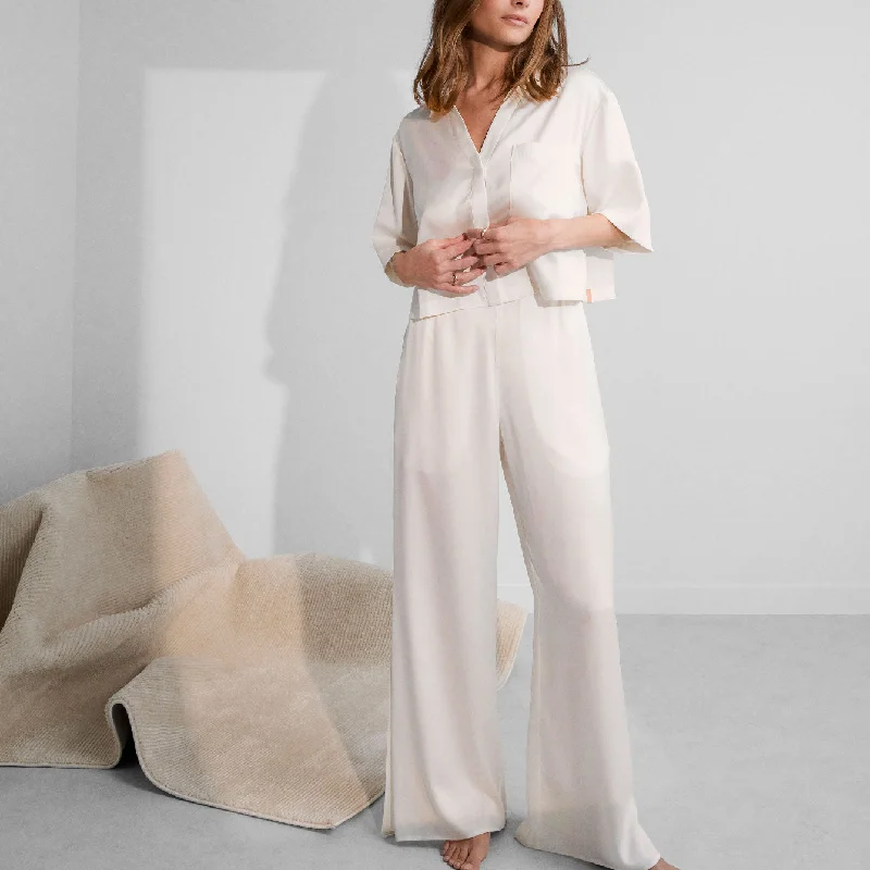 Trendy and versatile Washable Silk High Rise Pant Set