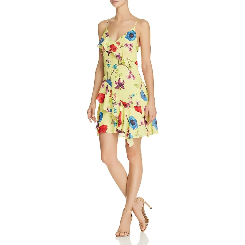 Artistic Temperament Parker Womens Floral Ruffled Dress, Yellow, 2