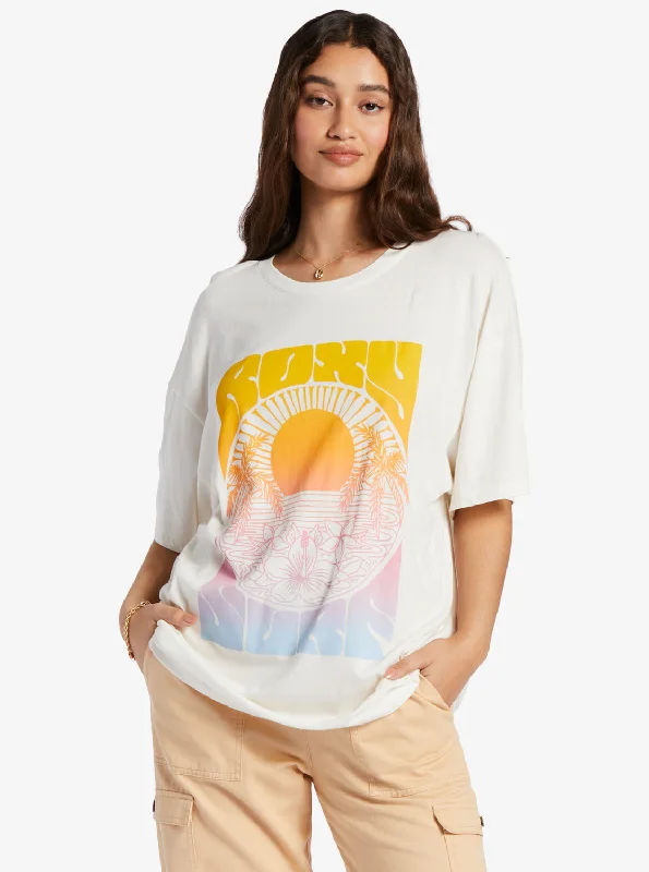 Easy Chic Sunrise Tropics T-Shirt - Snow White
