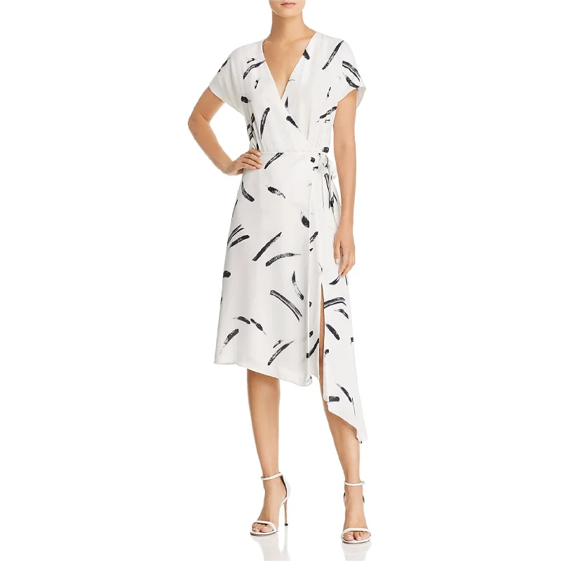 Printed Patterns Joie Womens Bethwyn Wrap Dress, White, X-Small