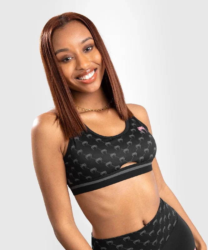 Minimal Style Venum Monogram Sports Bra - Black/Pink Gold