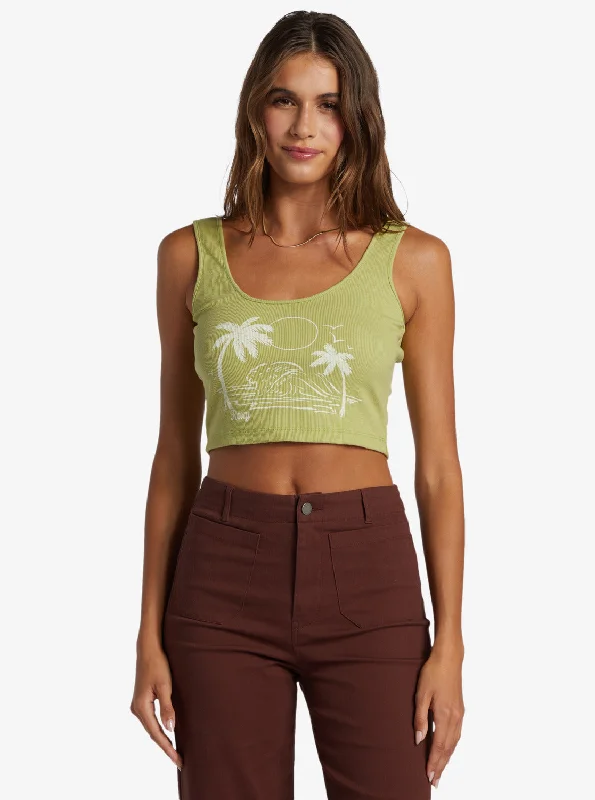Versatile Wear Simple Surf Tank Top - Fern