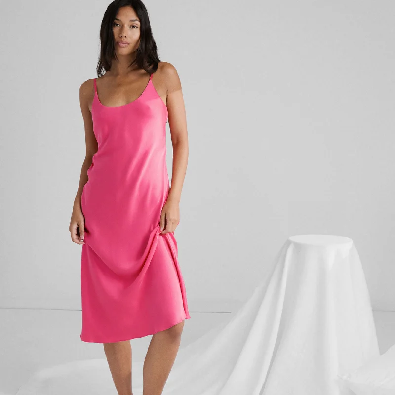 Comfortable And Versatile Washable Silk Bias Slip Dress