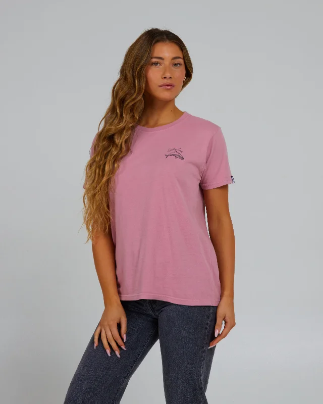 Casual And Casual Love Bite Boyfriend Tee - Warm Liliac