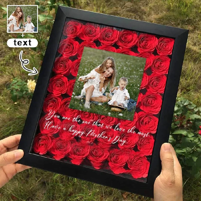 Easy Style Personalized Photo&Text Together Customized Memory Shadow Box Frame Flower Display Case Mother's Day Birthday Gifts for Mom Wife Grandma Easy Style Personalized Photo&Text Together Customized Memory Shadow Box Frame Flower Display Case Mother's Day Birthday Gifts for Mom Wife Grandma