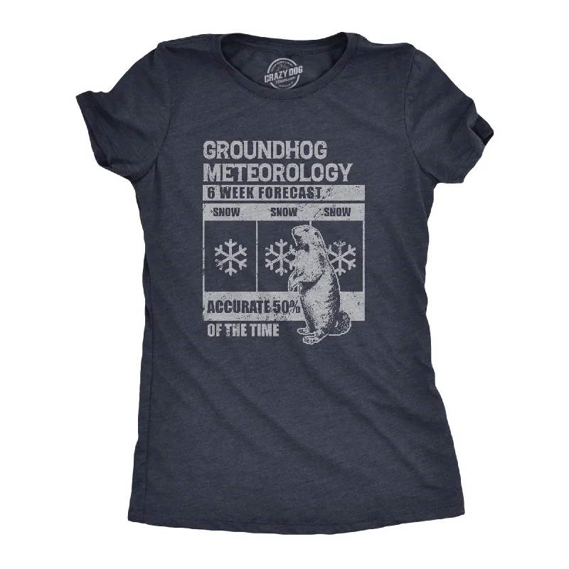 Elegant Outline Groundhog Meteorology Women's T Shirt