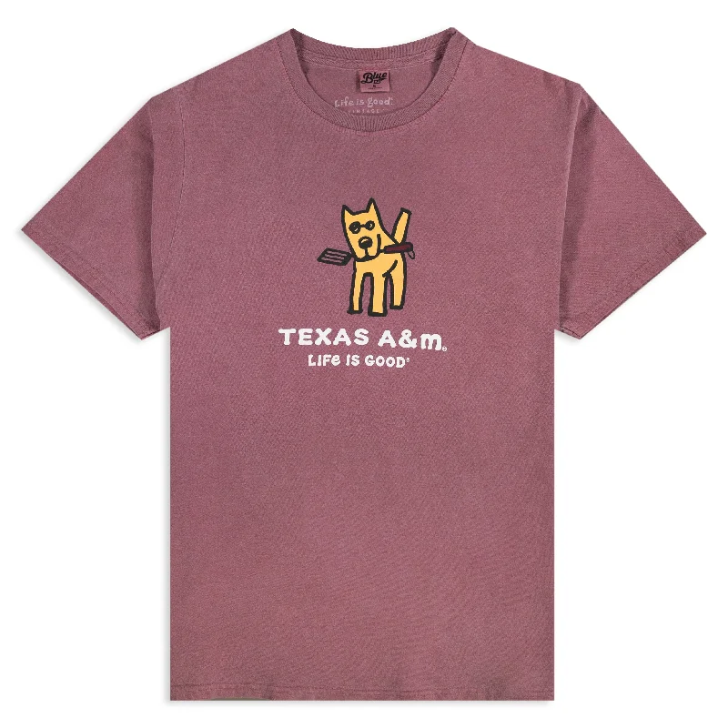 Comfortable Looks Texas A&M Life is Good Jake Cookout Dog Maroon T-Shirt