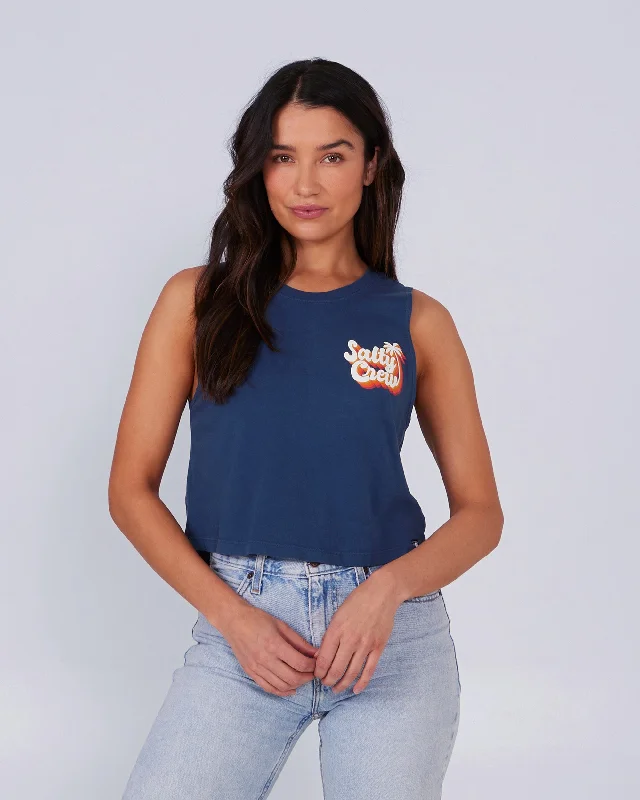 Urban Style Salty Seventies Crop Tank - Denim