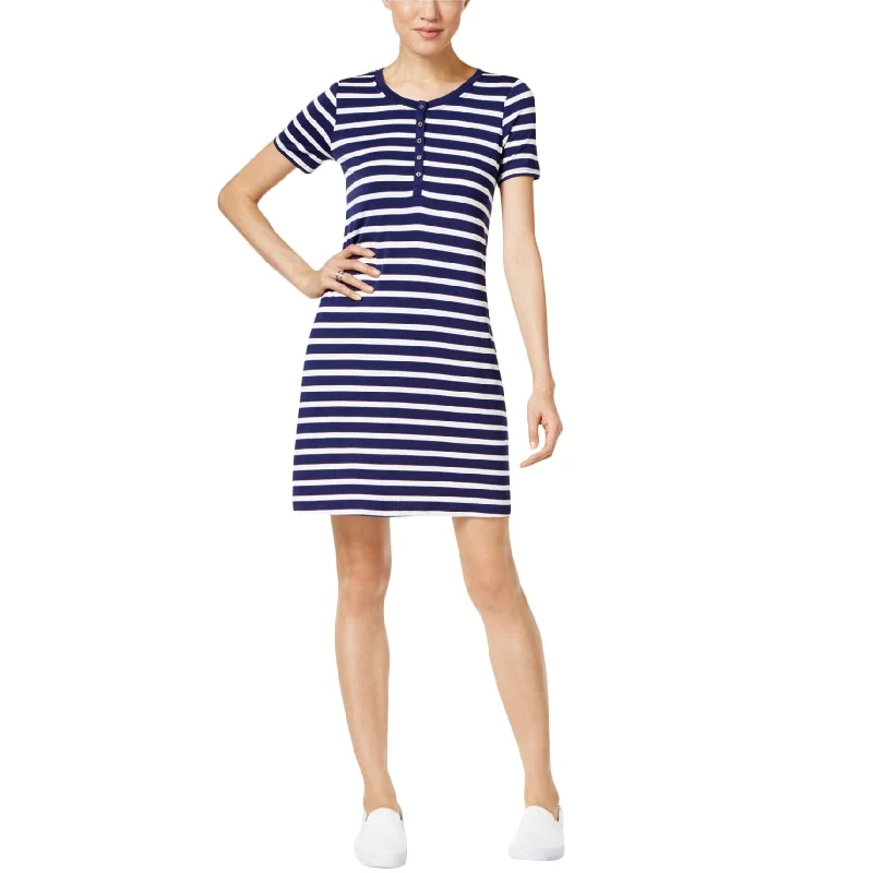 End Of The Year G.H. Bass & Co. Womens Striped Shirt Dress, Blue, XX-Large