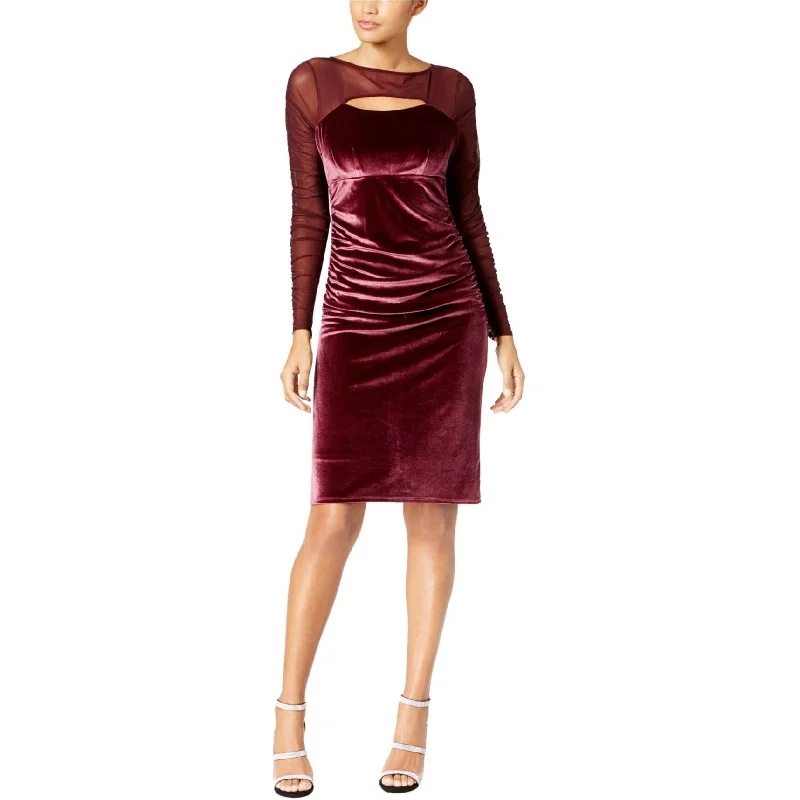 Cozy Shirts I-N-C Womens Velvet Sheath Dress, Red, Medium