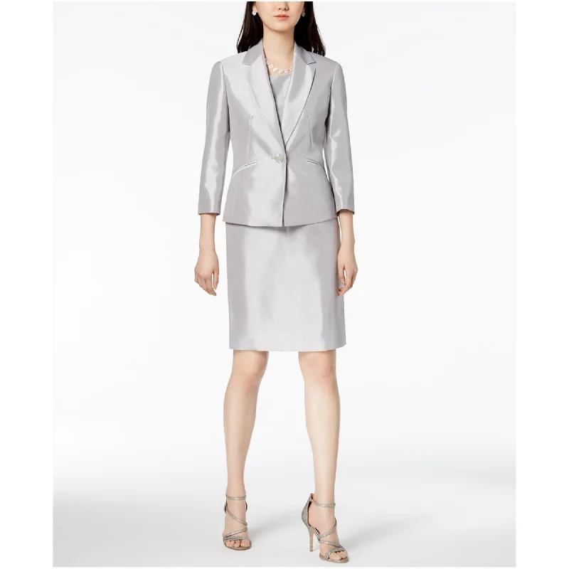 British Style Le Suit Womens Shiny High Waist Dress, Metallic, 6