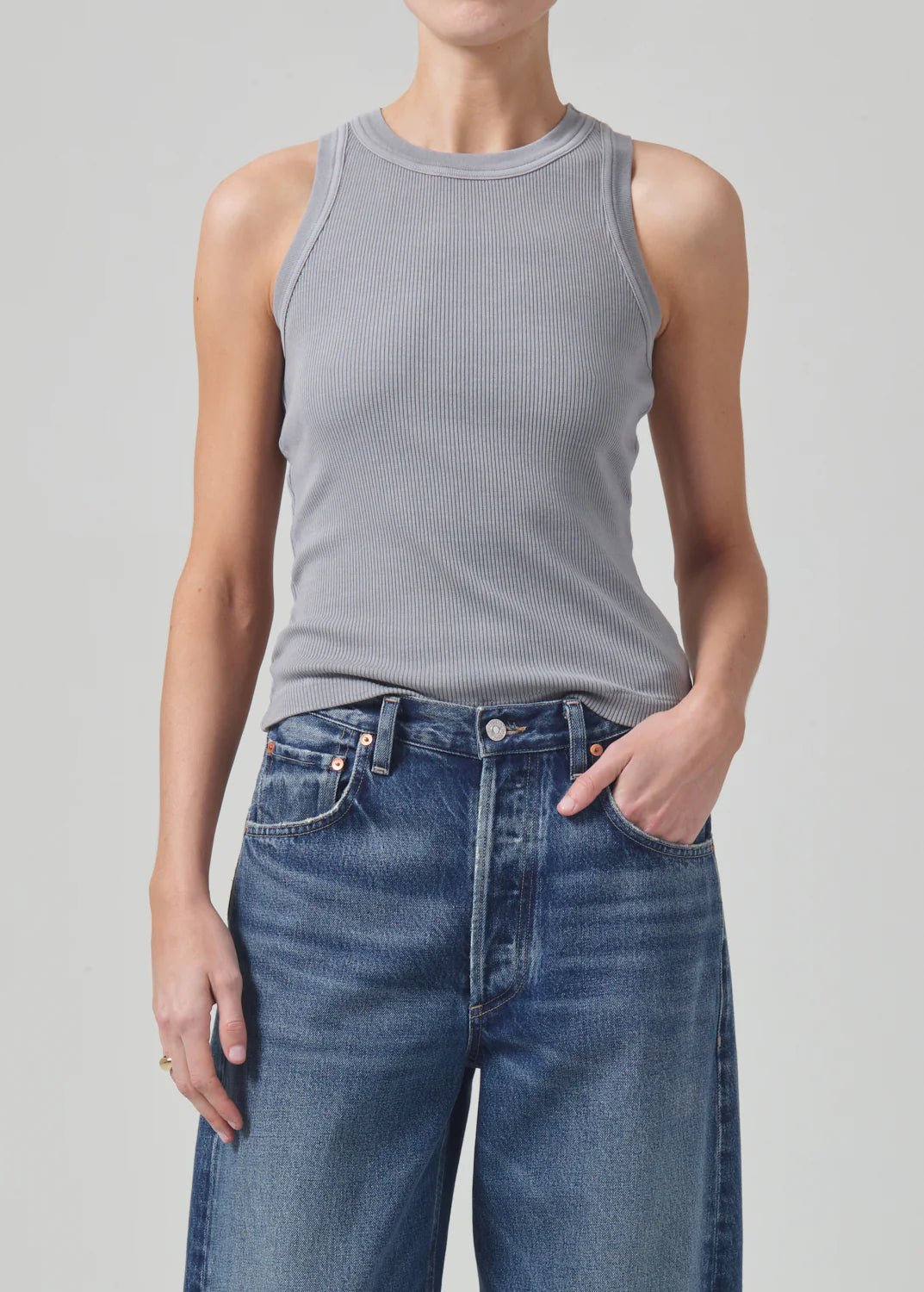 Stylish Wear Citizens of Humanity - Israel Rib Tank in Cyclone Grey