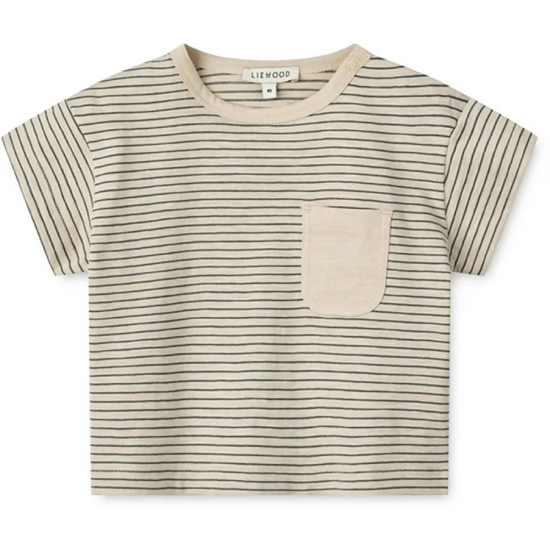 Comfortable Outfits Liewood Y/D Stripes Whale Blue/Sandy Dodoma Baby Stripe T-shirt