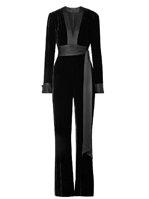 Trendy Items Black Velvet Jumpsuit