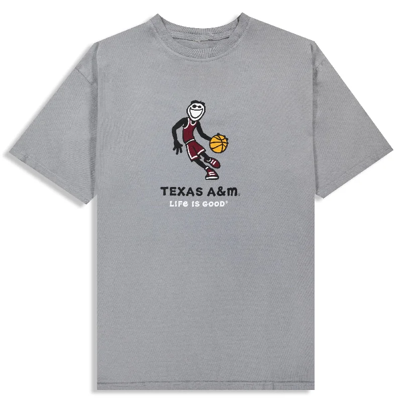 Elegant And Elegant Texas A&M Life is Good Jake Basketball Gray T-Shirt