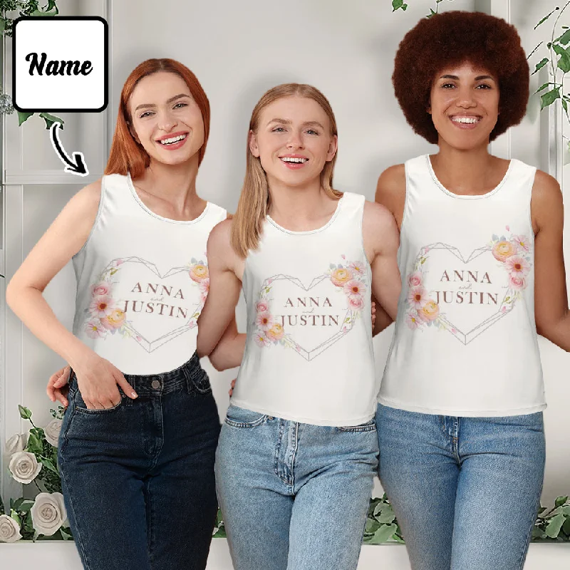 Retro Woolen Jacket Custom Wedding Party Bride&Groom's Names Tank Tops For Women&Men 30 Colors