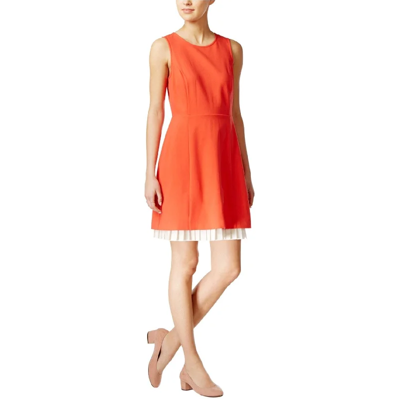 Bright Colors Maison Jules Womens Pleated A-Line Dress