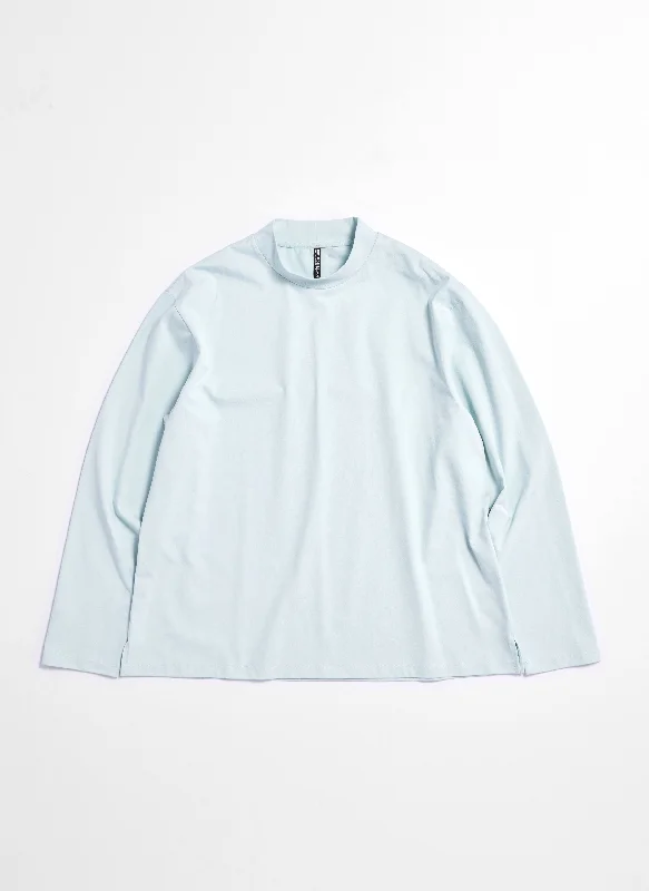 Relaxed Style Mercerised Cotton Mock Neck Tee