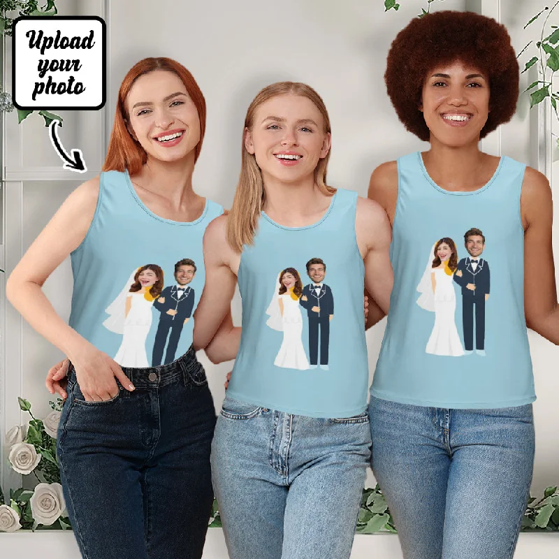 High-quality fabrics Custom Wedding Party Groom&Bride Photos Tank Tops For Women&Men 30 Colors