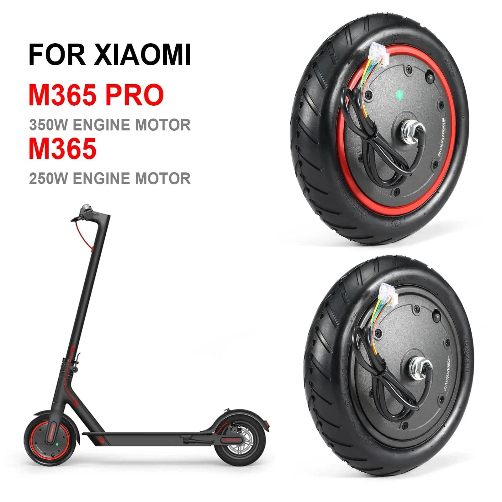 Cool Style 250W 350W Electric Scooter Engine Motor Wheel for MI Xiaomi MiJia M365 Pro Motor Replacement Anti-skid Tire Scooters Accessories