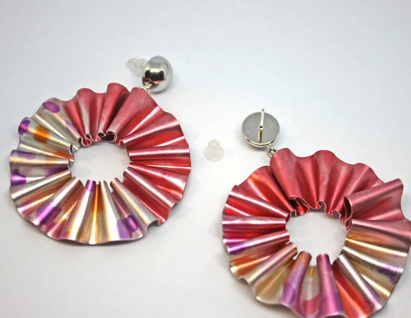 Customized Version CABO | Earring | Mermaid's Tail Collection | Circle Earrings - Pink / Marble