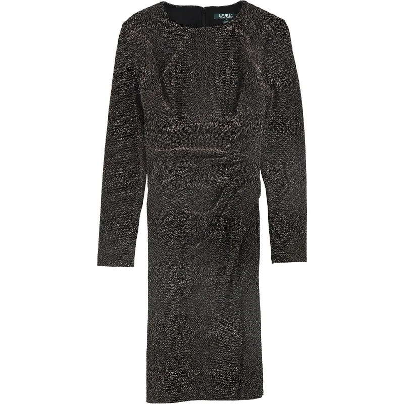 Designer Style Ralph Lauren Womens Metallic Sheath Dress, Metallic, 8