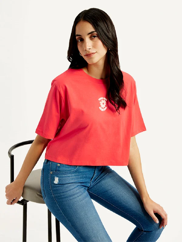 Relaxed And Casual Women's Solid Relaxed Fit T-shirt