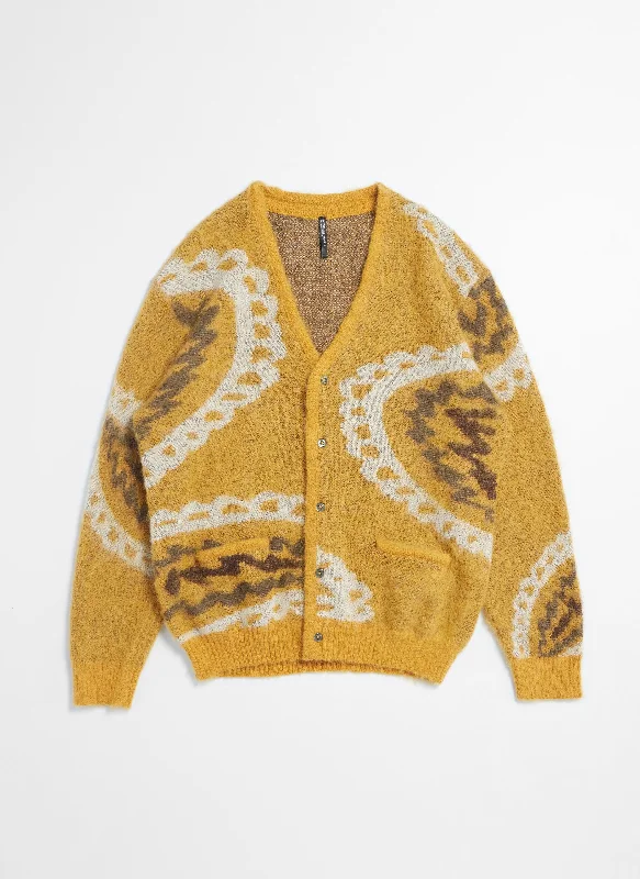 Easygoing Style Mohair Paisley Cardigan