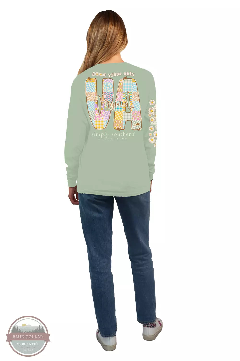 Trendy And Casual LS-STATE-VA-SAGE Virginia Long Sleeve T-Shirt
