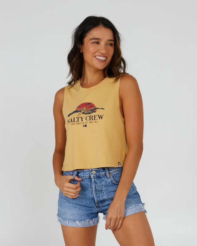 Artistic Temperament Soarin' Cropped Tank - Dusty Gold