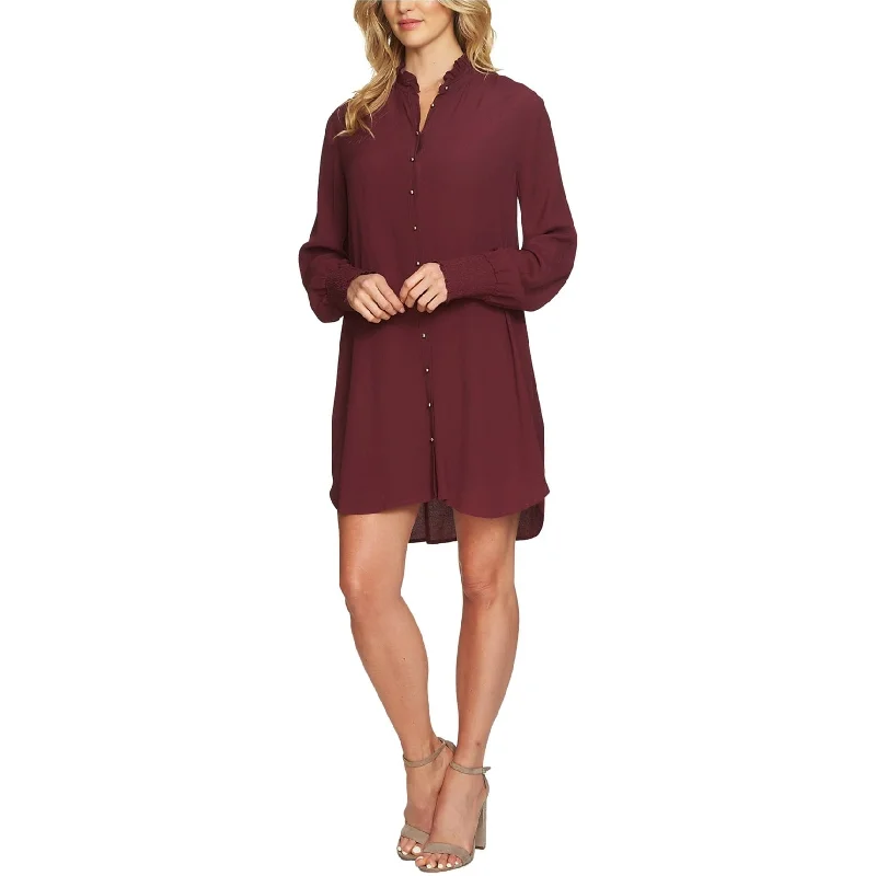 Effortless Dressing 1.State Womens Ruffled Smocked Shirt Dress