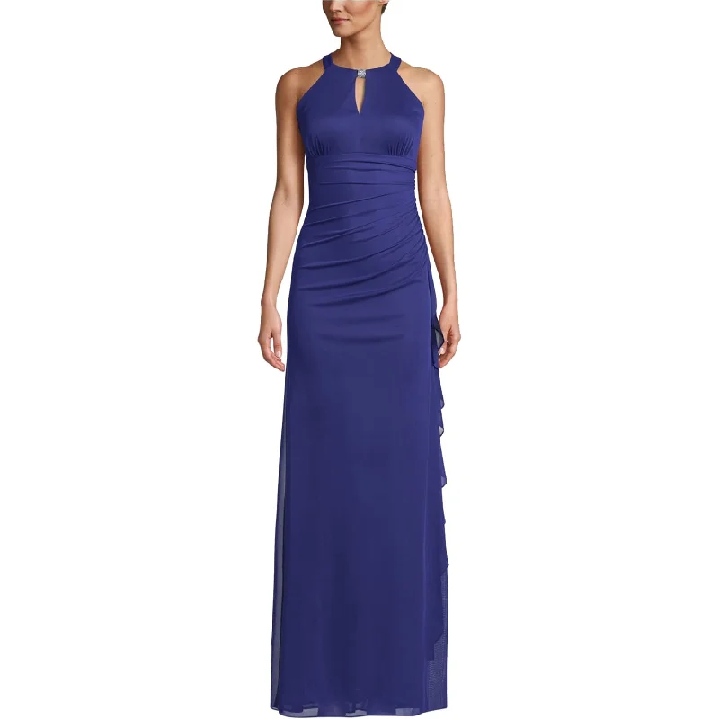 Cool Style Betsy & Adam Womens Ruched Gown Dress, Blue, 8