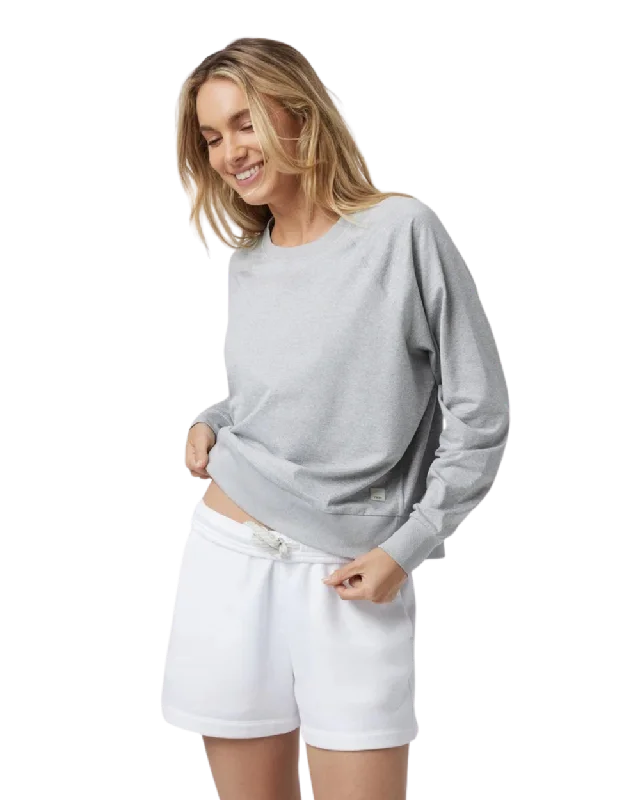 Personalized Design Halo Long Sleeve Crew T-Shirt in Pale Grey Heather
