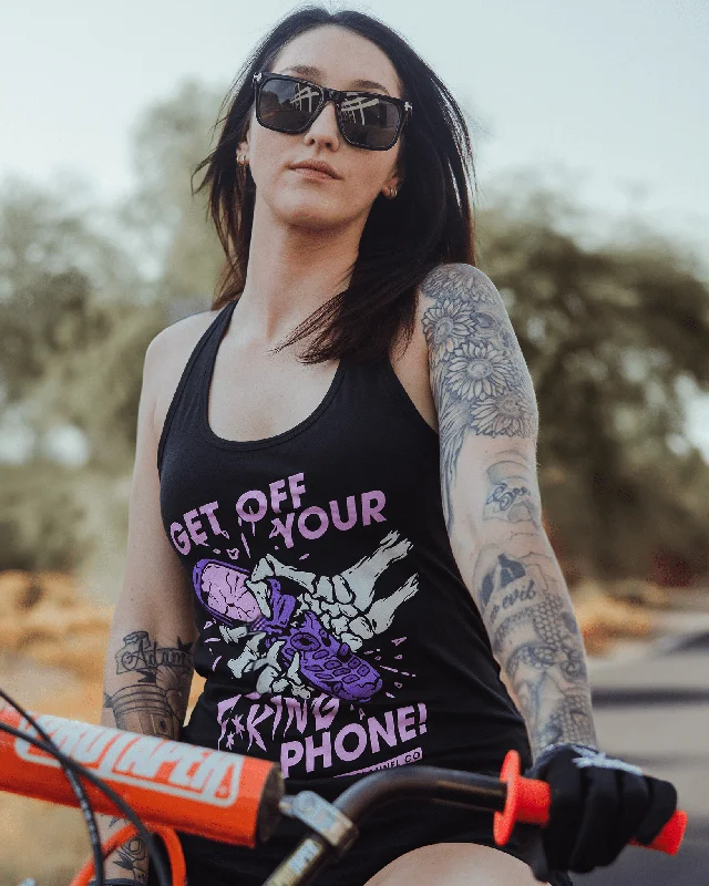 Slim Fit Women's Get off Your F**king Phone Tank