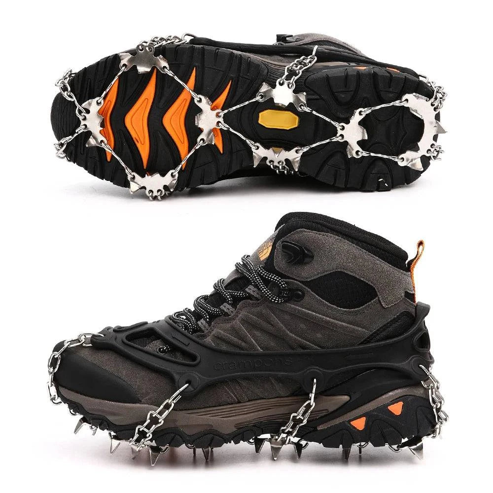 Energetic 26-Tooth Crampons Upgraded 201 Stainless Steel Ice Claw Outdoor Ice and Snow Climbing Anti-slip Shoe Grips Snow Claw