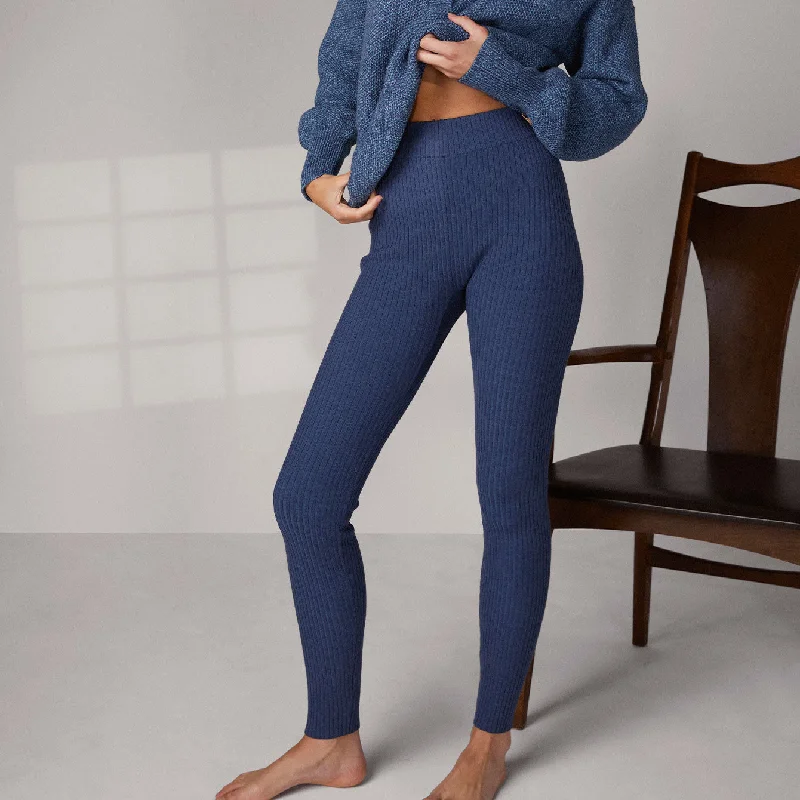 Chic Lounge Cozy Cotton Silk Ribbed Legging