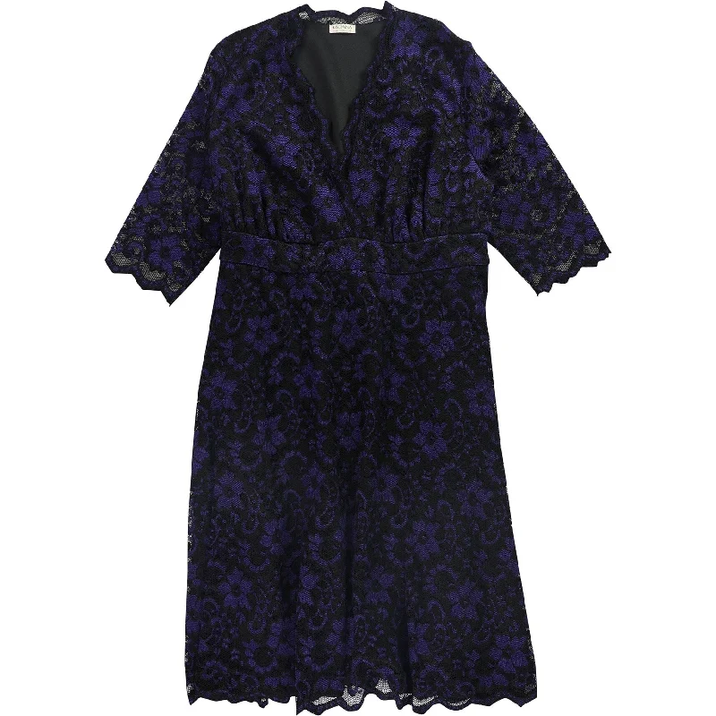 Luxury Classic Kiyonna Womens Mon Cherie Lace Cocktail Dress, Black, 3X