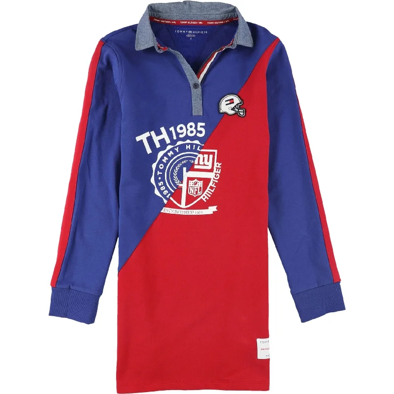 Elegant Tailoring Tommy Hilfiger Womens NY Giants Polo Dress, Blue, Small