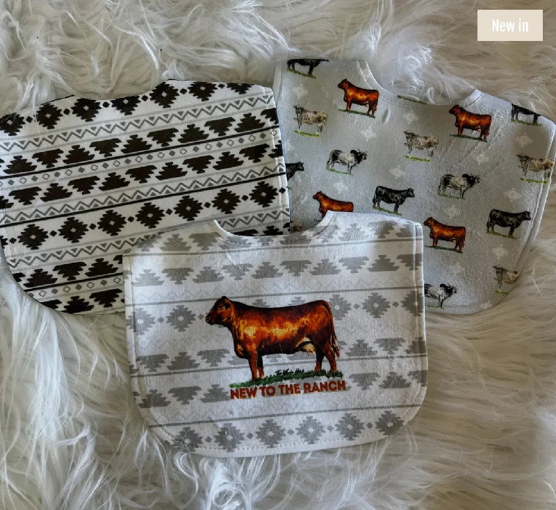 Chic Relaxation 3 Pack Bibs - Cattle Breed