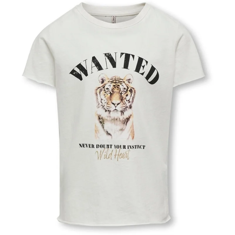 Printed pattern Kids ONLY Cloud Dancer Wanted Lucy T-shirt