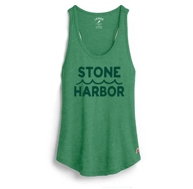 Round neck design Women's Stone Harbor Intramural Tank - Heather Kelly Green