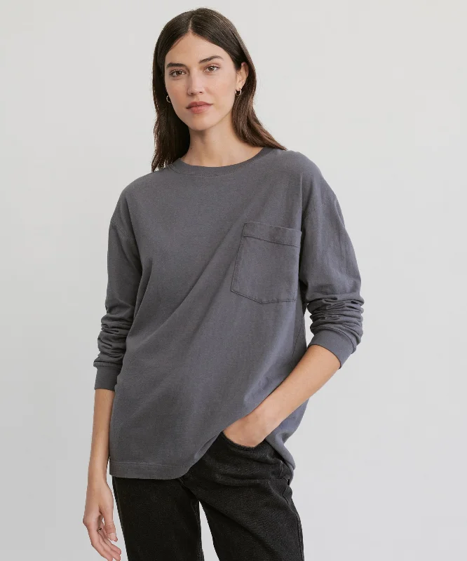 Smart Comfort Long-Sleeve Vintage Pocket Tee