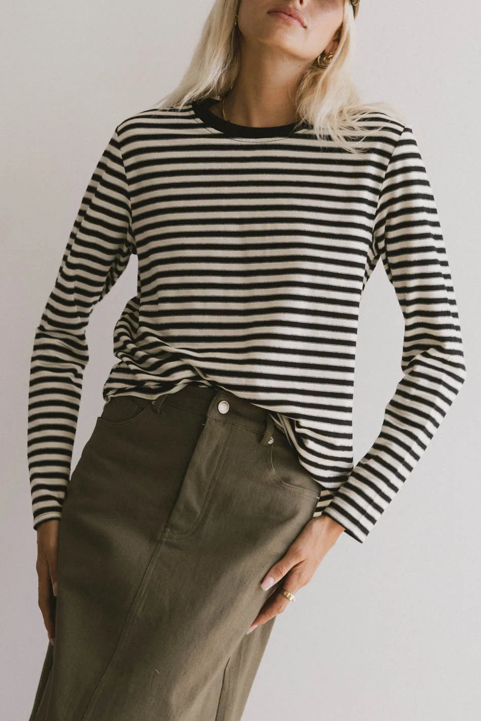 Sports Jumpsuit Reggie Striped Top in Black - FINAL SALE