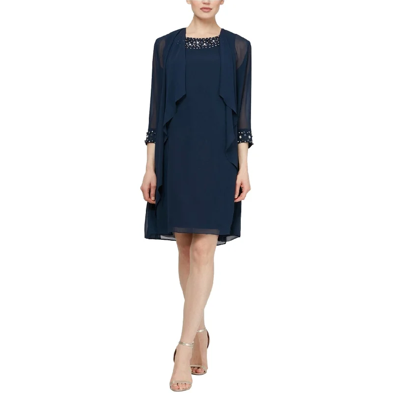 Sporty Elegance SLNY Womens 2-Piece Cocktail Dress, Blue, 12