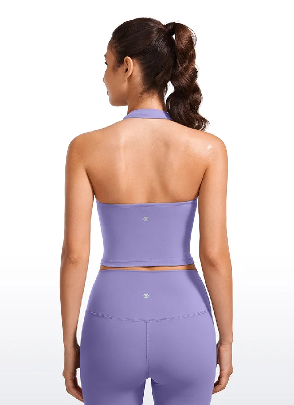Street Letter Style Butterluxe Halter Built-in Bra Tanks